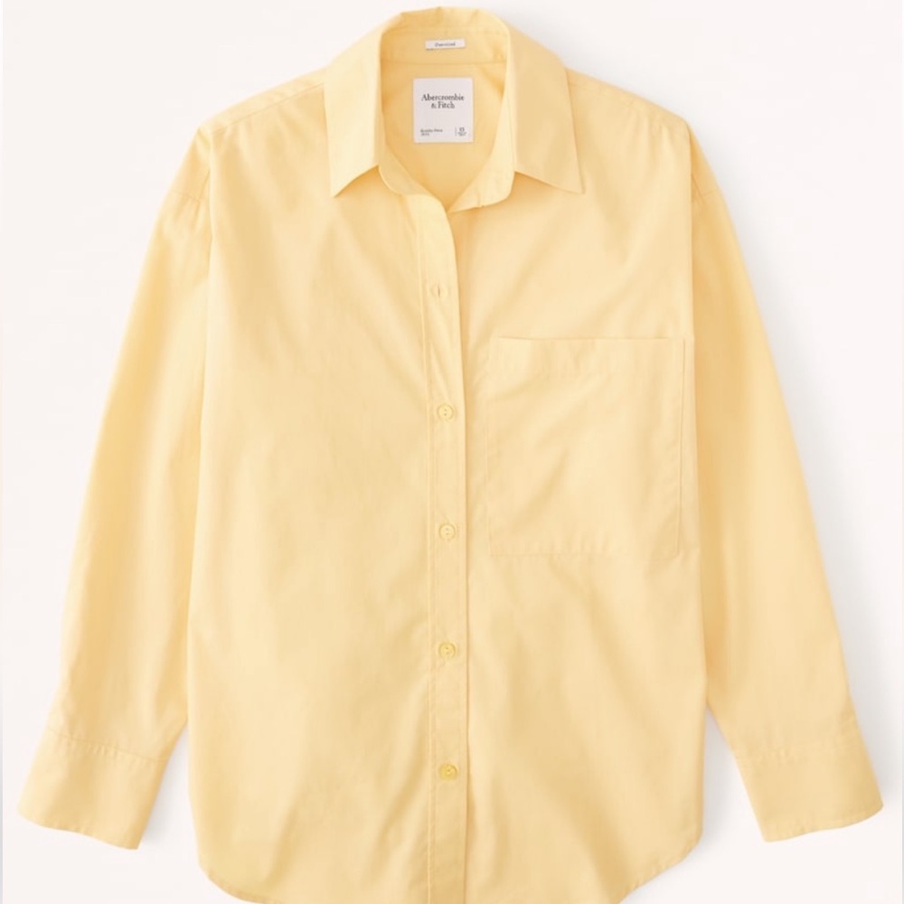 Abercrombie & Fitch Oversized Poplin Button-Up Shirt